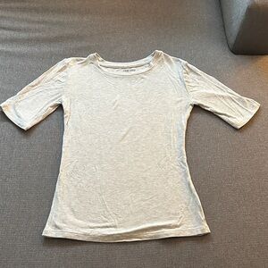 Nine West Women's Short Sleeve Light Gray Tee